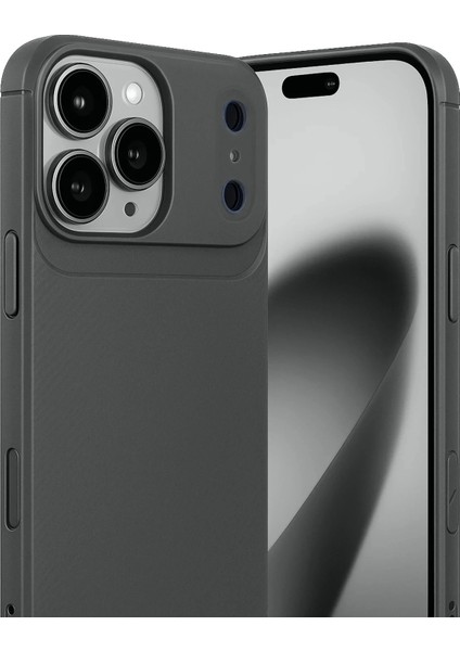 Apple iPhone 17 Pro Max Auto Focus Karbon Kapak - Gri