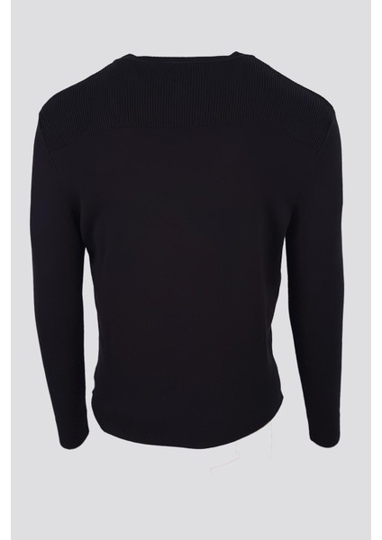 Erkek Triko Bisiklet Yaka Cep Detaylı Lacivert 3753 modelleri