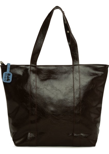 Kahverengi Trok Detaylı Kırışık Deri Büyük Tote Çanta modelleri