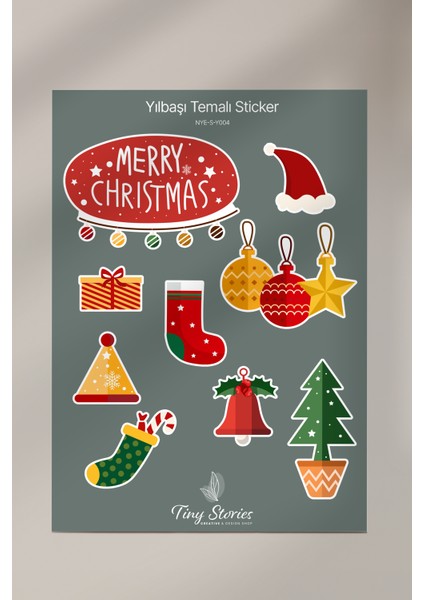 Yılbaşı Temalı Sticker Seti - 6 Adet / Ajanda, Defter,bullet Journal,scrapbook indirimleri