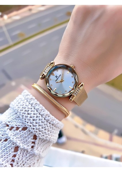 Çelik Kordonlu 2 Yıl Garantili 3 Atm Suya Dayanıklı Kadın Kol Saati+Bileklik BF.10981.2 fiyatları