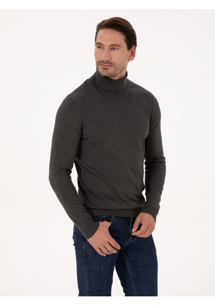 Erkek Füme Slim Fit Basic Kazak 50318678-VR058 modelleri