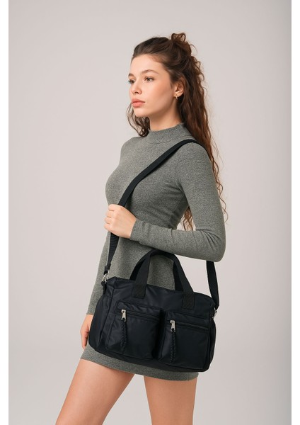 Dompe Çok Gözlü El ve Omuz Çantası Siyah fiyatları