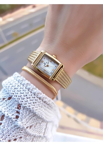 Çelik Hasır Kordon 2 Yıl Garantili 3ATM Suya Dayanıklı Kadın Kol Saati+Bileklik 109702 fiyatları