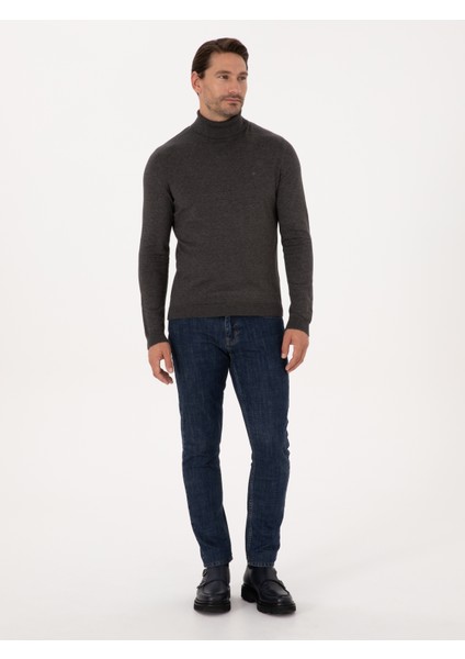 Erkek Füme Slim Fit Basic Kazak 50318678-VR058 fırsatları