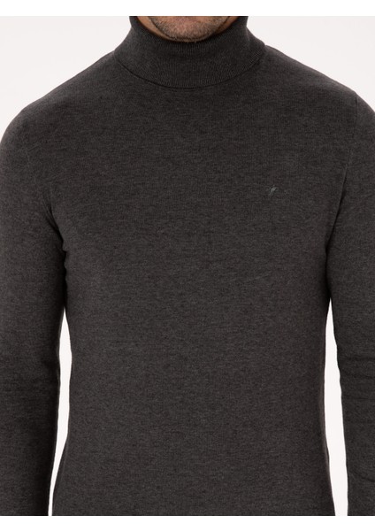 Erkek Füme Slim Fit Basic Kazak 50318678-VR058