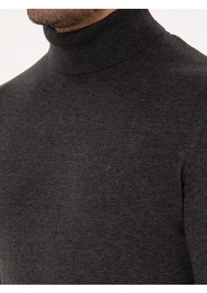 Erkek Füme Slim Fit Basic Kazak 50318678-VR058