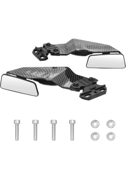 Motosiklet Kanat Ayna Karbon 360° Dönebilen Ayna - Racing Motosiklet Ayna