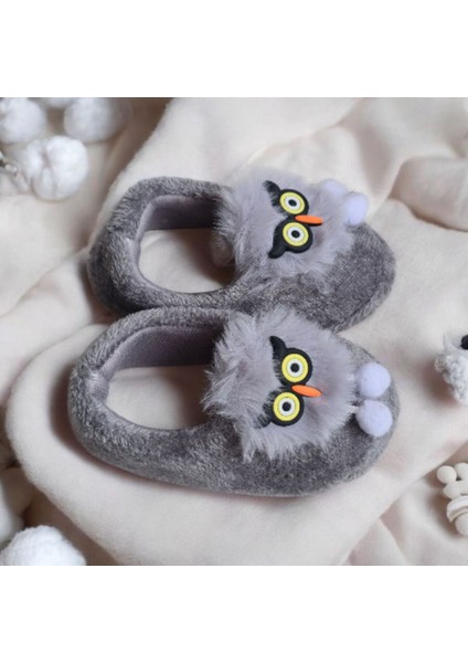 Erkek Çocuk Hayvan Figürlü Gri Panduf Kışlık Yumuşak Peluş Ev Kreş Ayakkabısı fiyatları