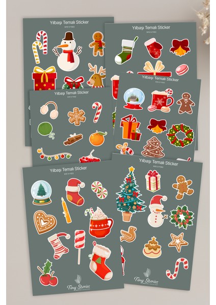 Yılbaşı Temalı Sticker Seti - 6 Adet / Ajanda, Defter,bullet Journal,scrapbook