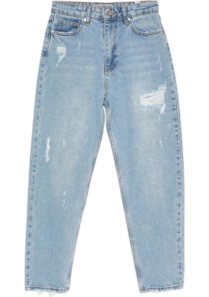 Yırtık Detaylı Denim Pantolon Buz Mavi fiyatları