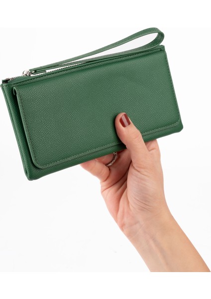 Kadın Vegan Suni Ithal Deri Bilek Askılı Cüzdan – Fermuarlı & Kartlıklı Portföy Şık Uzun Cüzdan fırsatları