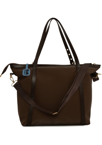 Kahverengi Kemer Detaylı Saten Tote Çanta modelleri