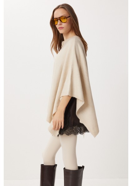 Düğmeli Triko Panço LXA0021 Bej fiyatları