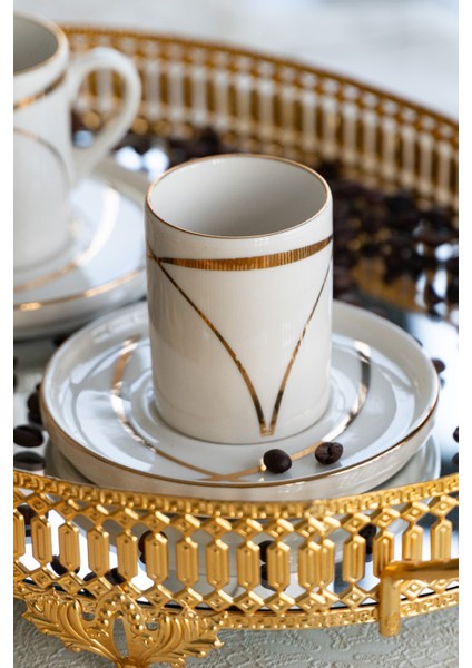 Ribon 4 Parça 2 Kişilik Porselen Kahve Fincan Takımı