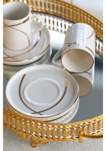 Ribon 4 Parça 2 Kişilik Porselen Kahve Fincan Takımı fırsatları