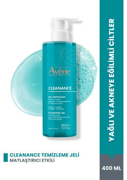 Cleanance Akne Eğilimli Yağlı Ciltler Için Sabun Içermeyen Temizleyici Jel 400ml