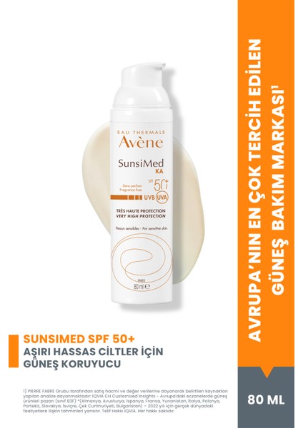 Sunsımed KA SPF 50+ Asiri Hassas Cıltler ıcın Yuksek Korumali Guneş Kremı 80 ml