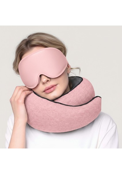 Pembe 3D Uyku Göz Bandı Gözlüğü, Göze Baskı Yapmaz, Işığı %100 Engeller