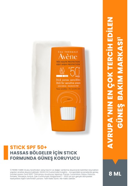 Stick Hassas Bölgeler için SPF 50+ Yüksek Korumalı Stick Güneş Kremi 8 gr