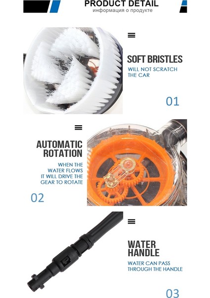 Karcher Için Yuvarlak Basınçlı Su Tabancası Temizleme Arabası Yıkama Fırçası (Yurt Dışından) indirimleri