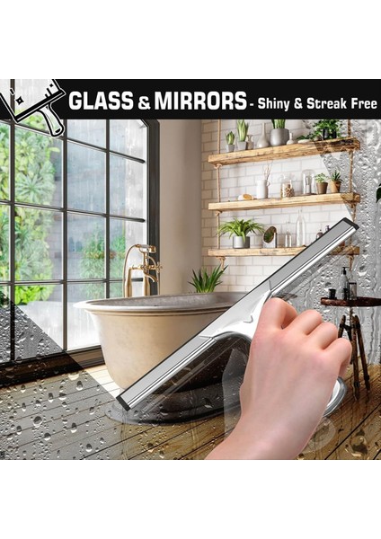Çok Amaçlı Paslanmaz Çelik Duş, Cam Kapılar Için Sweegee Banyo Temizleyici Alet Ev Pencere Aynası (Yurt Dışından) modelleri