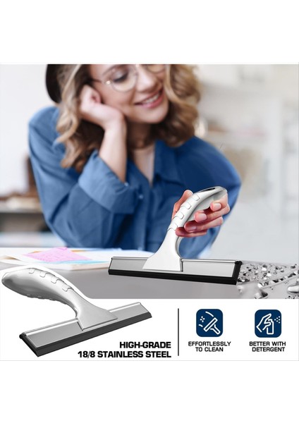 Çok Amaçlı Paslanmaz Çelik Duş, Cam Kapılar Için Sweegee Banyo Temizleyici Alet Ev Pencere Aynası (Yurt Dışından) indirimleri