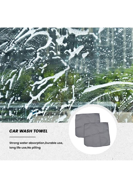 2pc Otomobil Yıkama Havlu Cam Temizleme Su Kurutma Mikrofiber Pencere Temiz Silini Silinme Otomatik Detaylandırma Mutfak Banyosu Için Wafle Dokunma, Koyu Gri (Yurt Dışından) fiyatları