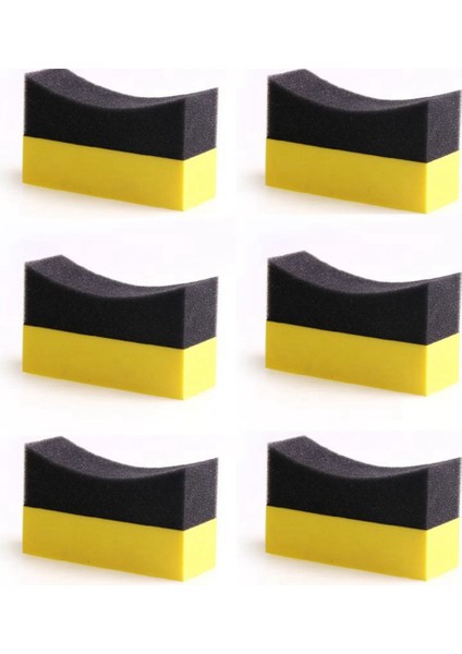 6pcs Lastik Kontur Pansuman Aplikatör Pedleri Parlak Parlaklık Renk Parlatma Sünger Balmumu (Yurt Dışından)