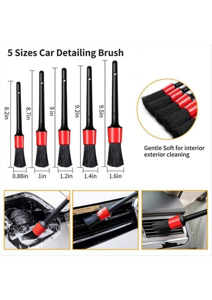 10 Parçalı Araba Detayları Fırça Seti Uzun Yumuşak Tekerlek Fırçası Otomobil Yıkama Detayları Fırça Ultra Ince Fiber Temizleme Eldivenleri (Yurt Dışından) modelleri