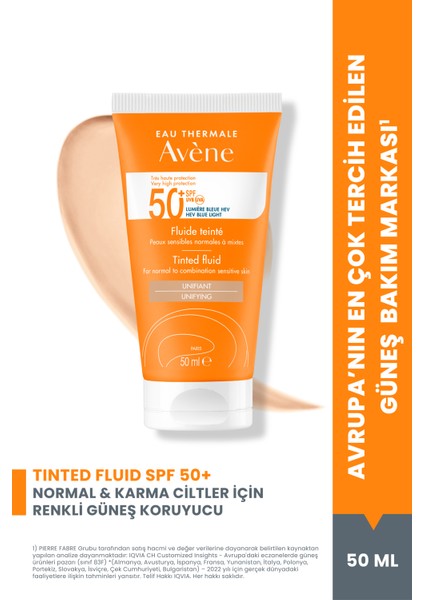 Tinted Fluide Renkli Güneş Kremi Spf50+ 50 ml