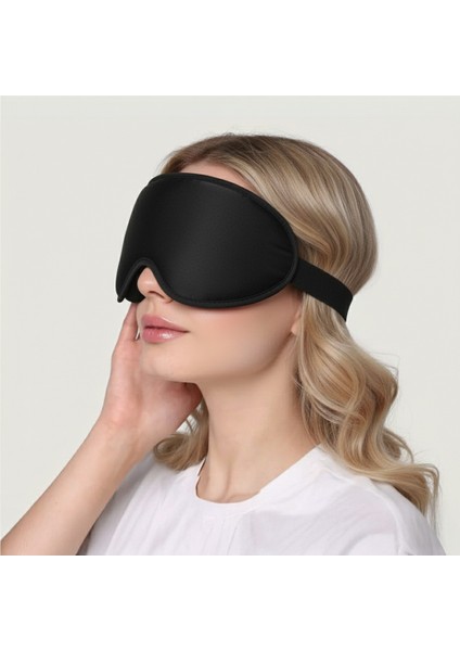 Siyah 3D Uyku Göz Bandı Gözlüğü, Göze Baskı Yapmaz, Işığı %100 Engeller fiyatları