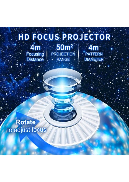 Starry Night Light Projektör Çocuklar Için Projektör 360 ° Dönen Planetaryum Galaxy LED Projektör Lambası Doğum Günü Koordinasyon Leri (Yurt Dışından) fırsatları