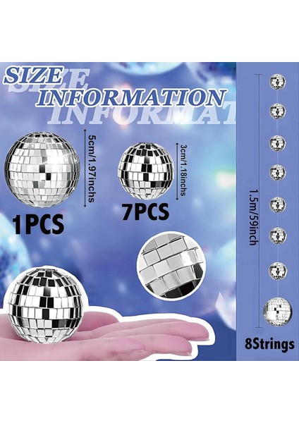 8 Paket 4.9ft Disko Top Parti Dekorasyonları Mini Disco Ball Süsler Noel Düğün 70&#39;ler Dans Müzik Partisi Için Ayna (Yurt Dışından) modelleri