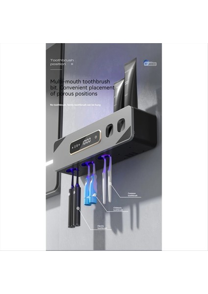 Uv Sanitize Diş Fırçası Tutucu, Otomatik Diş Macunu Dağıtıcısı ile Akıllı Duvara Monte Diş Fırçası Organizatörü (Yurt Dışından) fırsatları