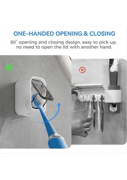 Tek Yuvalı Tasarımlı Banyo Için Diş Fırçası Tutucuları Aile Seyahati Gri Tek Dağıtıcı Dispenser Diş Fırçası Tutucu (Yurt Dışından) indirimleri