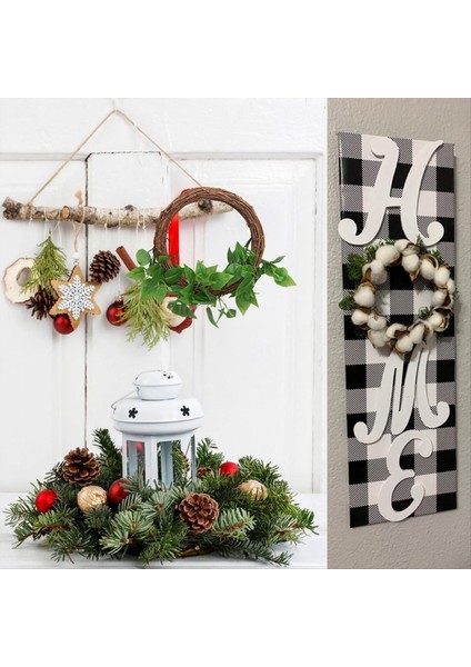 6 Adet 12 Inç Doğal Asevine Çelenk Seti, Dıy El Sanatları Için El Dokuma Asma Şube Çelenkleri, Noel Dekorasyonları (Yurt Dışından) fırsatları