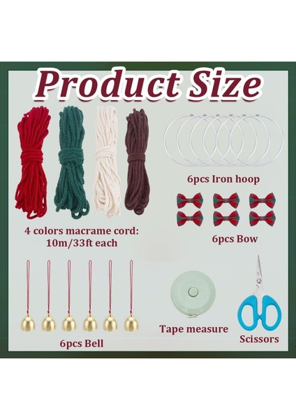 1 Set Dıy Macrame Noel Çelenk Kitleri Yeni Başlayanlar Için Yeni Başlayanlar El Yapımı Macrame Çelenk Boho Için (Yurt Dışından) modelleri