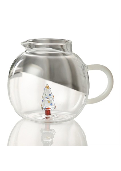 Sevimli Pot Karıyla Soğuk Su Isıtıcısı Üç Boyutlu Hayvan Çiftliği Su Isıtıcısı Ev Borosilikat Cam Soğuk Su Isıtıcısı B-1600ML (Yurt Dışından)