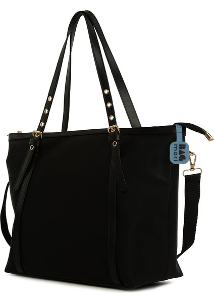 Siyah Kemer Detaylı Saten Tote Çanta fiyatları