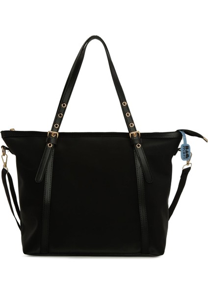 Siyah Kemer Detaylı Saten Tote Çanta fırsatları