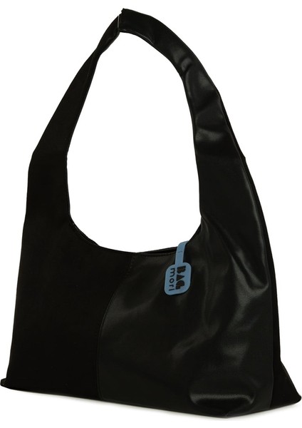 Siyah Süet Garnili Oval Omuz Çantası fiyatları