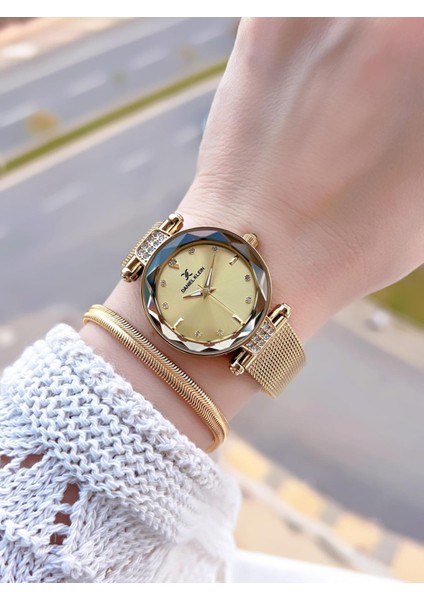 Çelik Kordonlu 2 Yıl Garantili 3 Atm Suya Dayanıklı Kadın Kol Saati+Bileklik BF.10981.3 fiyatları