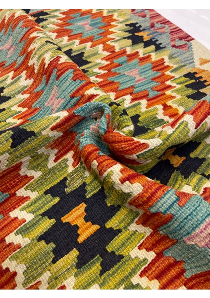 El Dokuma Afgan Yün Kilim Kök Boya