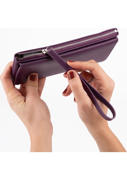 Kadın Vegan Suni Ithal Deri Bilek Askılı Cüzdan – Fermuarlı & Kartlıklı Portföy Şık Uzun Cüzdan fiyatları
