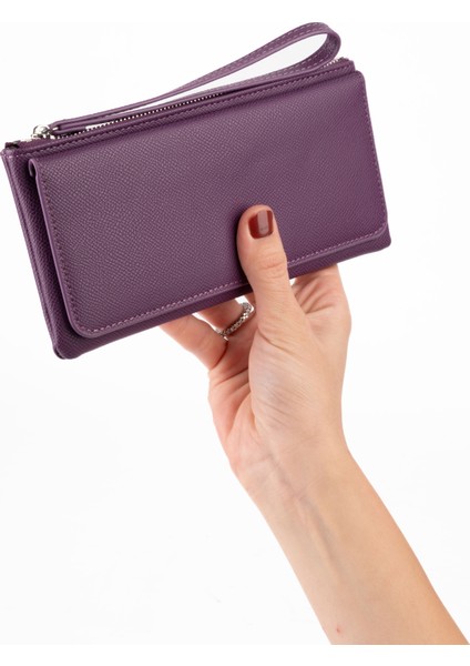 Kadın Vegan Suni Ithal Deri Bilek Askılı Cüzdan – Fermuarlı & Kartlıklı Portföy Şık Uzun Cüzdan fırsatları