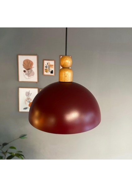 Yimpi Vişne Çürüğü Kalın Ahşap Boncuk Başlık Avize Tekli Sarkıt Salon Dekoratif Aydınlatma Pastane modelleri