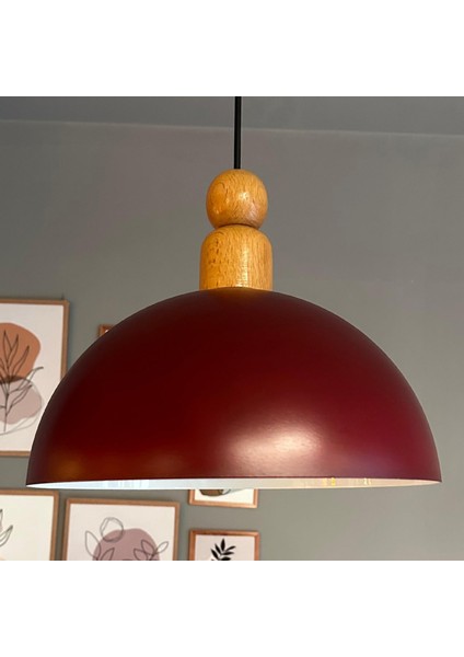 Yimpi Vişne Çürüğü Kalın Ahşap Boncuk Başlık Avize Tekli Sarkıt Salon Dekoratif Aydınlatma Pastane fırsatları