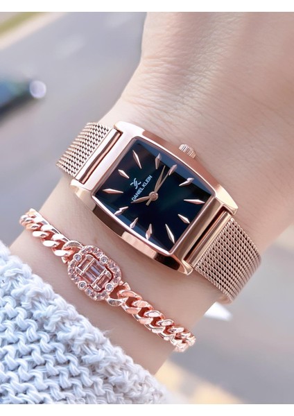 Çelik Hasır Kordon 2 Yıl Garantili 3ATM Suya Dayanıklı Kadın Kol Saati+Bileklik B141196