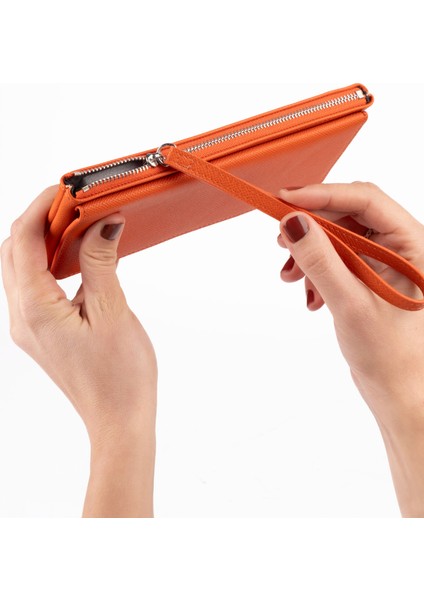 Kadın Vegan Suni Ithal Deri Bilek Askılı Cüzdan – Fermuarlı & Kartlıklı Portföy Şık Uzun Cüzdan fırsatları